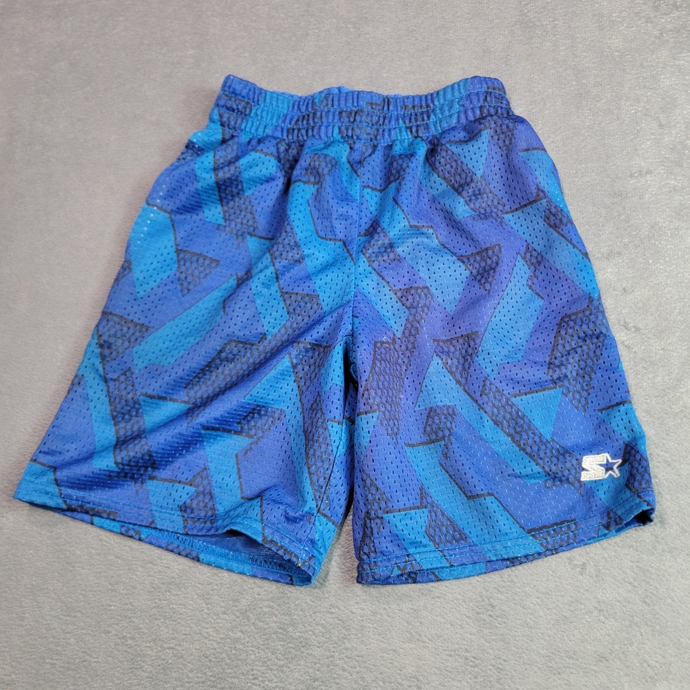 Starter Basketball Shorts Boys XS 4-5 Blue Black Mesh Geometric Print RB2540SP